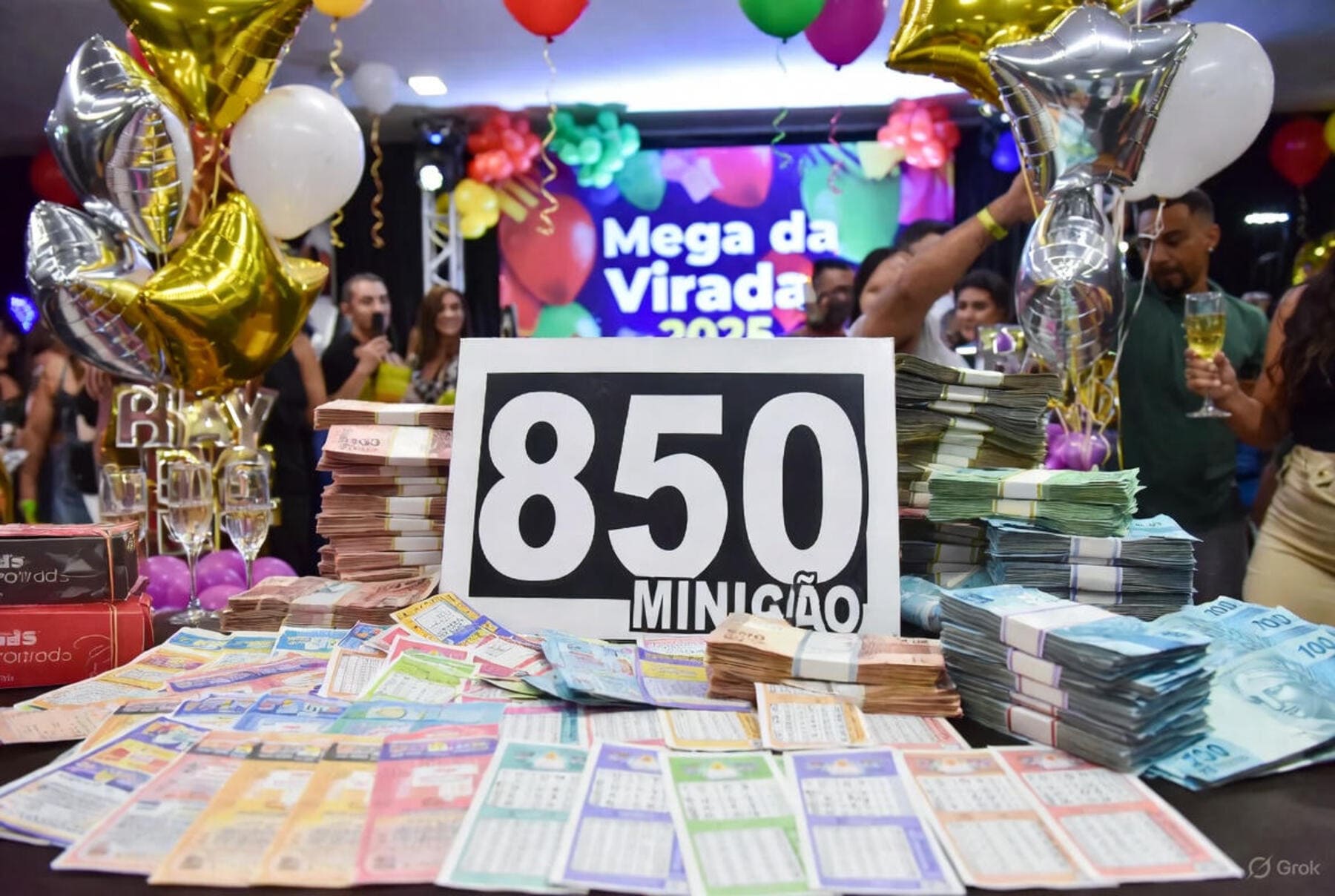 Bilhetes da Mega da Virada 2025 com prêmio de R$ 850 milhões e festa de Ano Novo