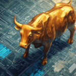 Touro dourado representando o bull market e a valorização das small caps para 2026.